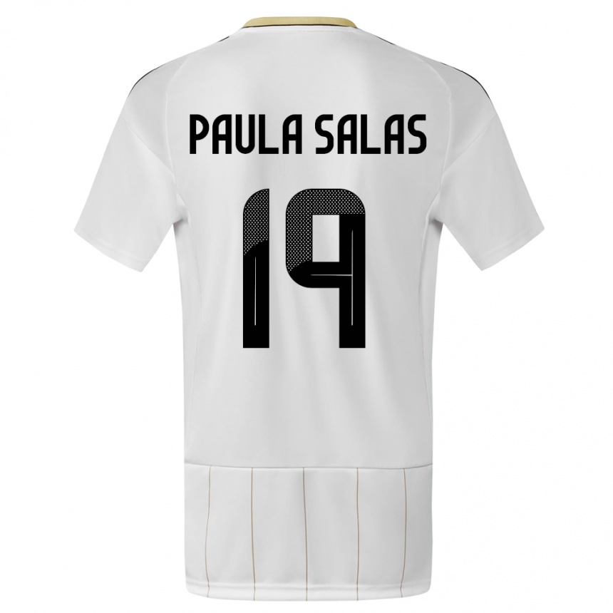 Kinder Fußball Costa Rica Maria Paula Salas #19 Weiß Auswärtstrikot Trikot 24-26 T-Shirt Luxemburg