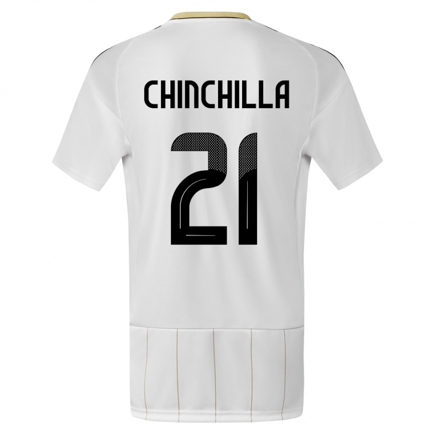Kinder Fußball Costa Rica Viviana Chinchilla #21 Weiß Auswärtstrikot Trikot 24-26 T-Shirt Luxemburg