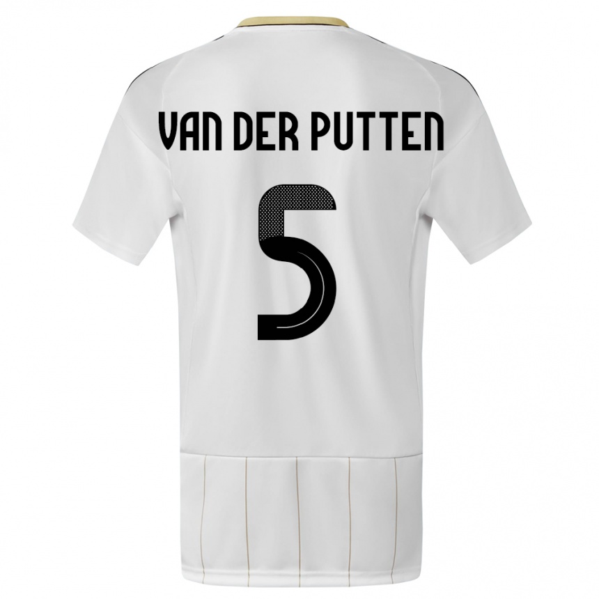 Kinder Fußball Costa Rica Santiago Van Der Putten #5 Weiß Auswärtstrikot Trikot 24-26 T-Shirt Luxemburg