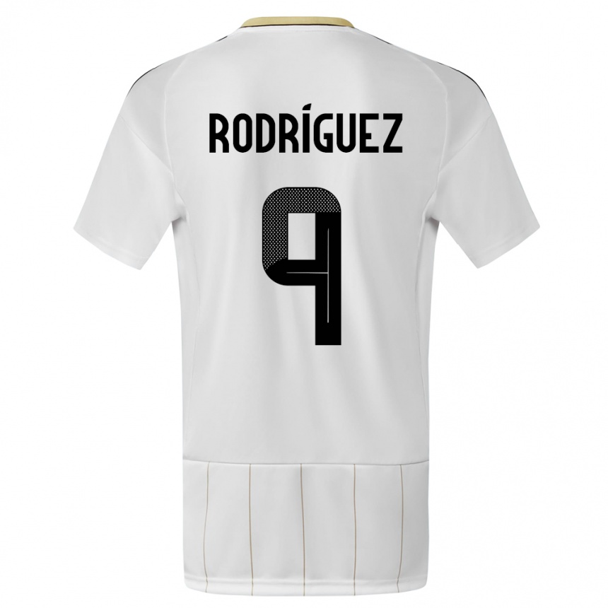 Kinder Fußball Costa Rica Doryan Rodriguez #9 Weiß Auswärtstrikot Trikot 24-26 T-Shirt Luxemburg