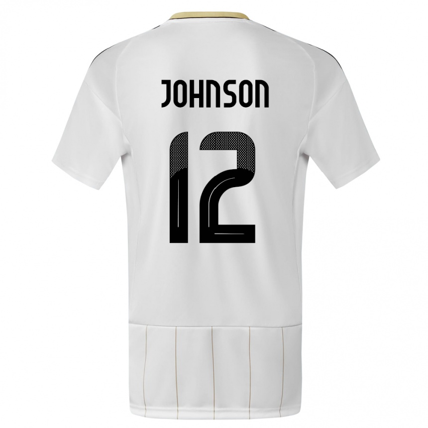 Kinder Fußball Costa Rica Shawn Johnson #12 Weiß Auswärtstrikot Trikot 24-26 T-Shirt Luxemburg