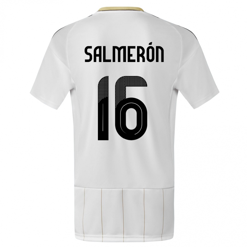 Kinder Fußball Costa Rica Andrey Salmeron #16 Weiß Auswärtstrikot Trikot 24-26 T-Shirt Luxemburg