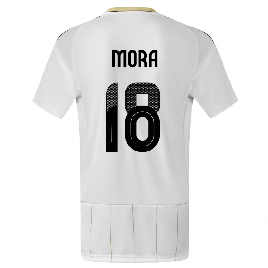 Kinder Fußball Costa Rica Bayron Mora #18 Weiß Auswärtstrikot Trikot 24-26 T-Shirt Luxemburg
