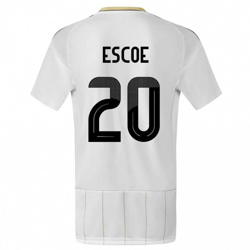 Kinder Fußball Costa Rica Enyel Escoe #20 Weiß Auswärtstrikot Trikot 24-26 T-Shirt Luxemburg