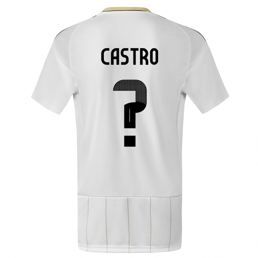 Kinder Fußball Costa Rica Mathias Castro #0 Weiß Auswärtstrikot Trikot 24-26 T-Shirt Luxemburg