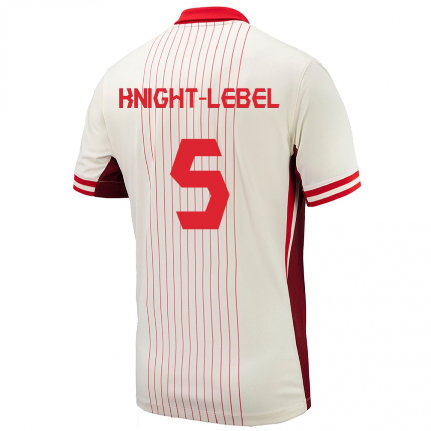 Kinder Fußball Kanada Jamie Knight Lebel #5 Weiß Auswärtstrikot Trikot 24-26 T-Shirt Luxemburg
