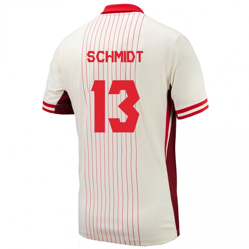 Kinder Fußball Kanada Sophie Schmidt #13 Weiß Auswärtstrikot Trikot 24-26 T-Shirt Luxemburg
