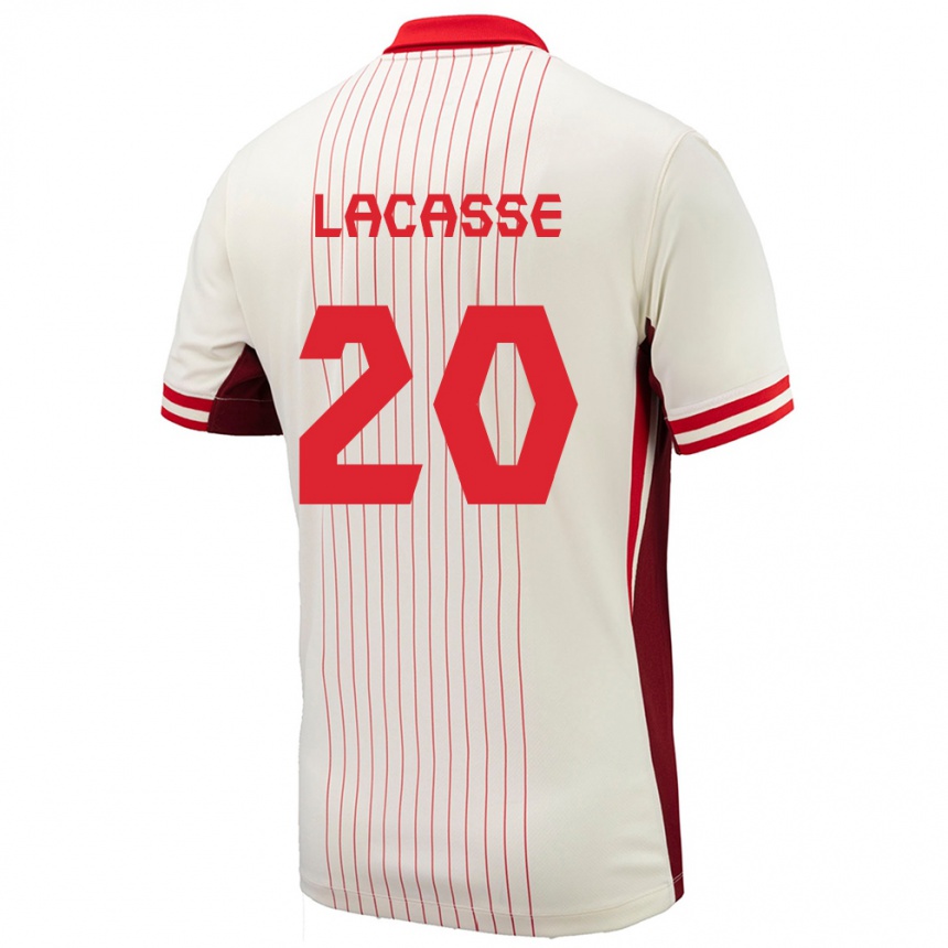 Kinder Fußball Kanada Cloe Lacasse #20 Weiß Auswärtstrikot Trikot 24-26 T-Shirt Luxemburg