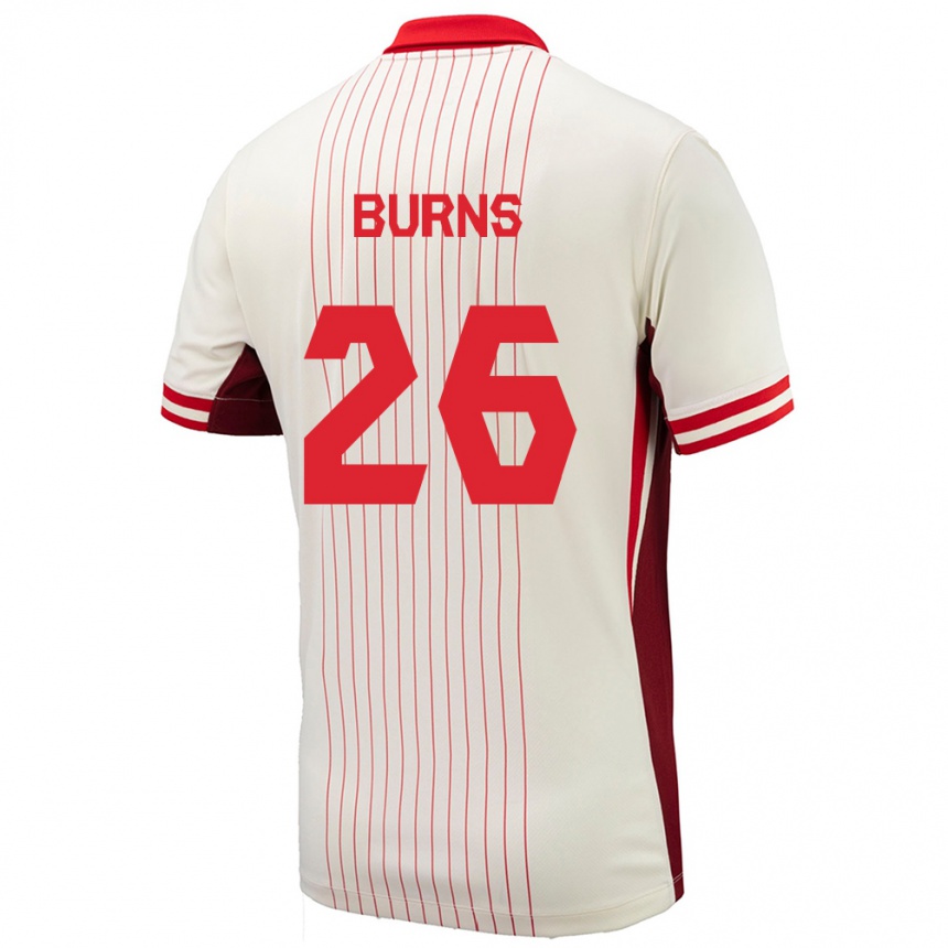 Kinder Fußball Kanada Zoe Burns #26 Weiß Auswärtstrikot Trikot 24-26 T-Shirt Luxemburg