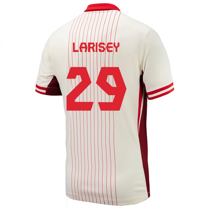 Kinder Fußball Kanada Clarissa Larisey #29 Weiß Auswärtstrikot Trikot 24-26 T-Shirt Luxemburg