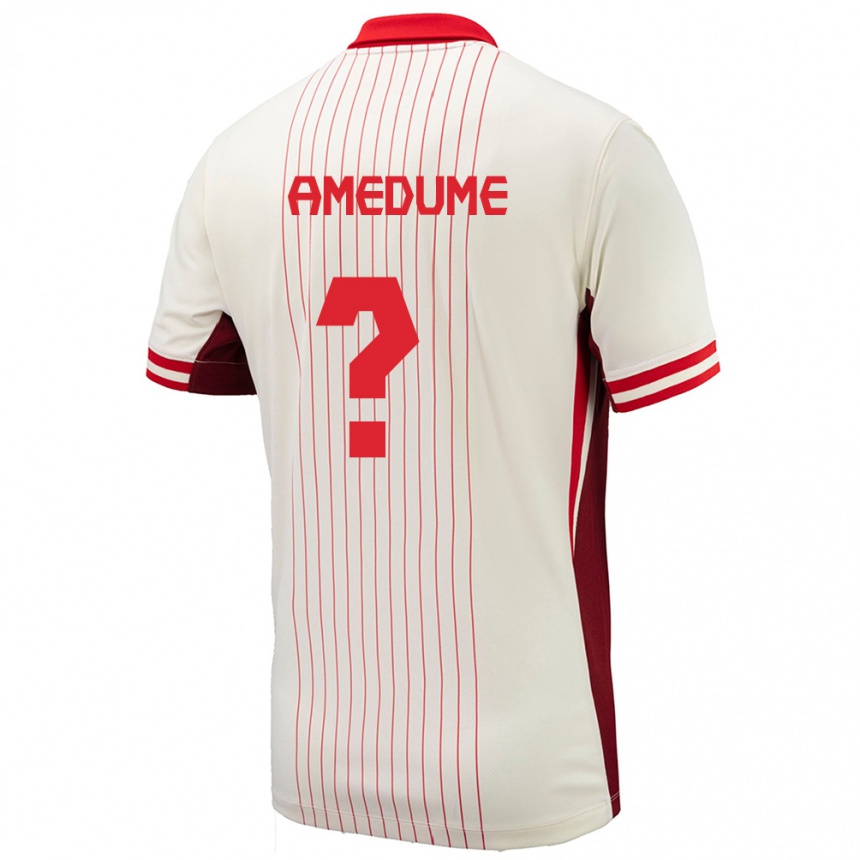 Kinder Fußball Kanada Paul Amedume #0 Weiß Auswärtstrikot Trikot 24-26 T-Shirt Luxemburg