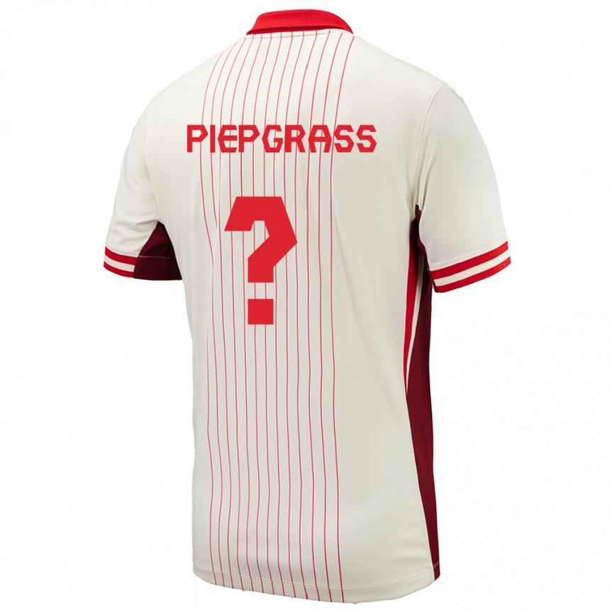 Kinder Fußball Kanada Max Piepgrass #0 Weiß Auswärtstrikot Trikot 24-26 T-Shirt Luxemburg