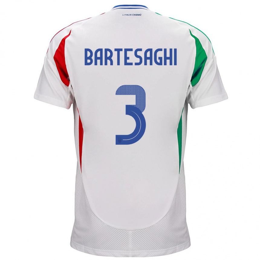 Kinder Fußball Italien Davide Bartesaghi #3 Weiß Auswärtstrikot Trikot 24-26 T-Shirt Luxemburg