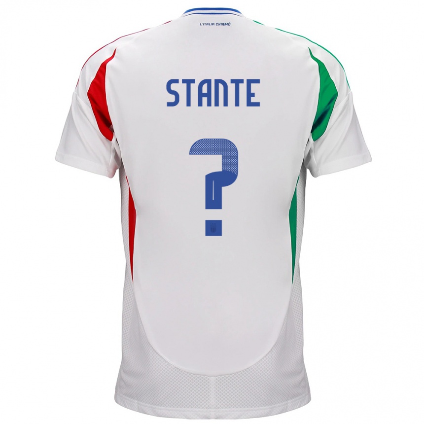 Kinder Fußball Italien Francesco Stante #0 Weiß Auswärtstrikot Trikot 24-26 T-Shirt Luxemburg