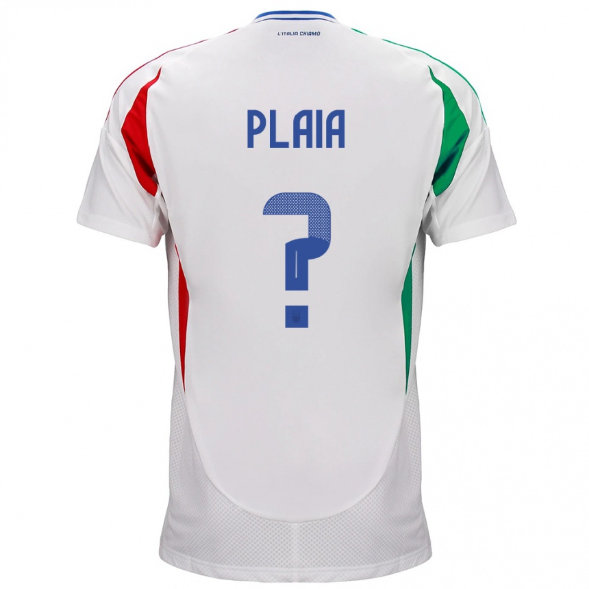 Kinder Fußball Italien Matteo Plaia #0 Weiß Auswärtstrikot Trikot 24-26 T-Shirt Luxemburg