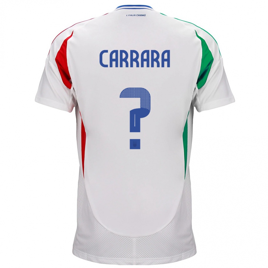 Kinder Fußball Italien Cristian Carrara #0 Weiß Auswärtstrikot Trikot 24-26 T-Shirt Luxemburg