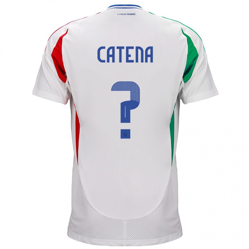 Kinder Fußball Italien Michela Catena #0 Weiß Auswärtstrikot Trikot 24-26 T-Shirt Luxemburg