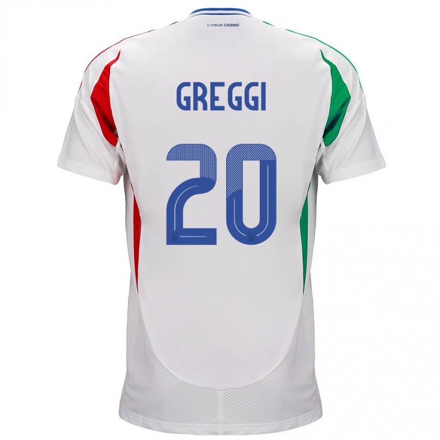 Kinder Fußball Italien Giada Greggi #20 Weiß Auswärtstrikot Trikot 24-26 T-Shirt Luxemburg
