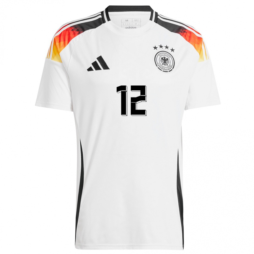 Herren Fußball Deutschland Mio Backhaus #12 Weiß Heimtrikot Trikot 24-26 T-Shirt Luxemburg