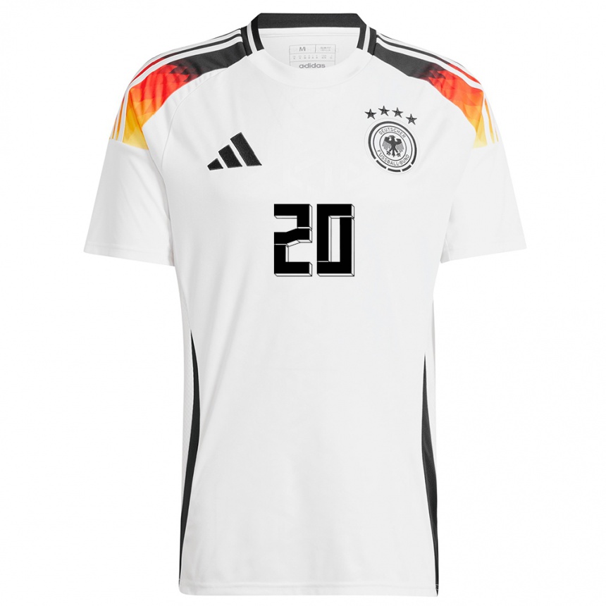 Herren Fußball Deutschland Karim Adeyemi #20 Weiß Heimtrikot Trikot 24-26 T-Shirt Luxemburg