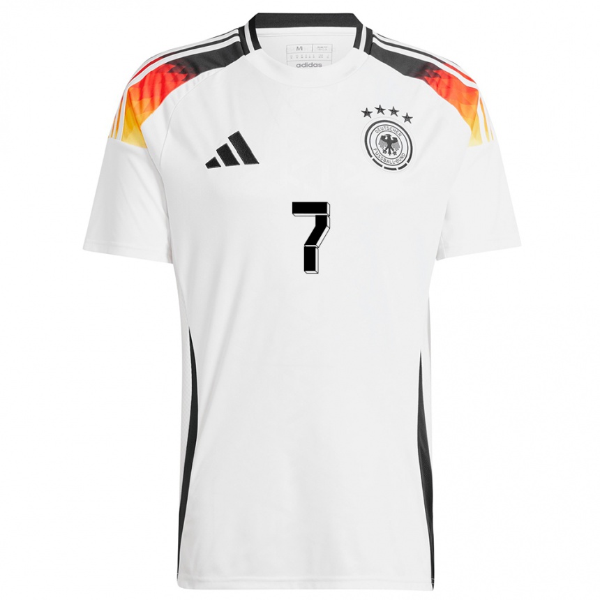 Herren Fußball Deutschland Florian Wirtz #7 Weiß Heimtrikot Trikot 24-26 T-Shirt Luxemburg
