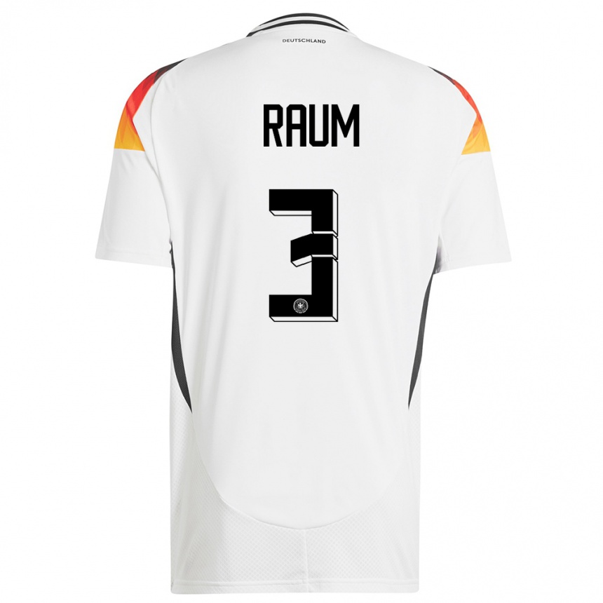 Herren Fußball Deutschland David Raum #3 Weiß Heimtrikot Trikot 24-26 T-Shirt Luxemburg
