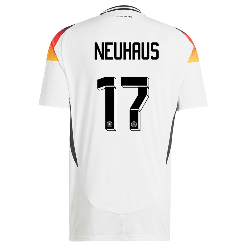 Herren Fußball Deutschland Florian Neuhaus #17 Weiß Heimtrikot Trikot 24-26 T-Shirt Luxemburg