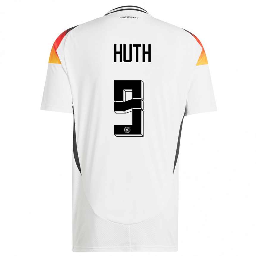 Herren Fußball Deutschland Svenja Huth #9 Weiß Heimtrikot Trikot 24-26 T-Shirt Luxemburg