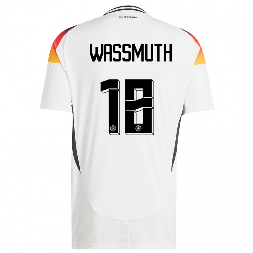 Herren Fußball Deutschland Tabea Wabmuth #18 Weiß Heimtrikot Trikot 24-26 T-Shirt Luxemburg