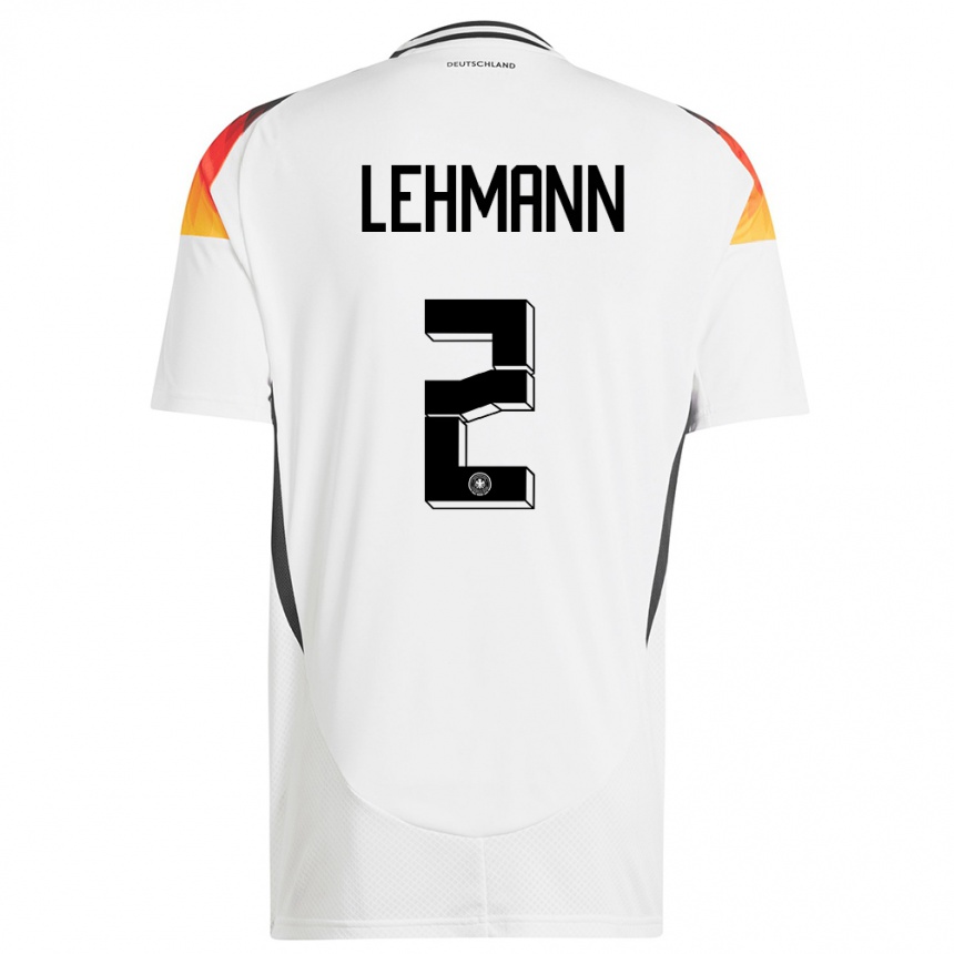 Herren Fußball Deutschland Paul Lehmann #2 Weiß Heimtrikot Trikot 24-26 T-Shirt Luxemburg