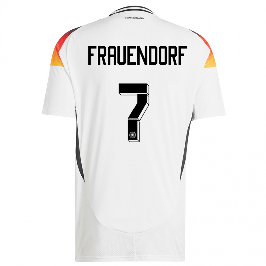 Herren Fußball Deutschland Melkamu Frauendorf #7 Weiß Heimtrikot Trikot 24-26 T-Shirt Luxemburg