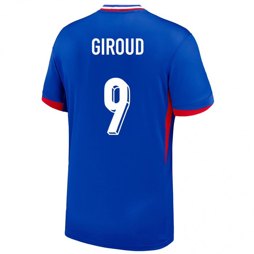 Herren Fußball Frankreich Olivier Giroud #9 Blau Heimtrikot Trikot 24-26 T-Shirt Luxemburg