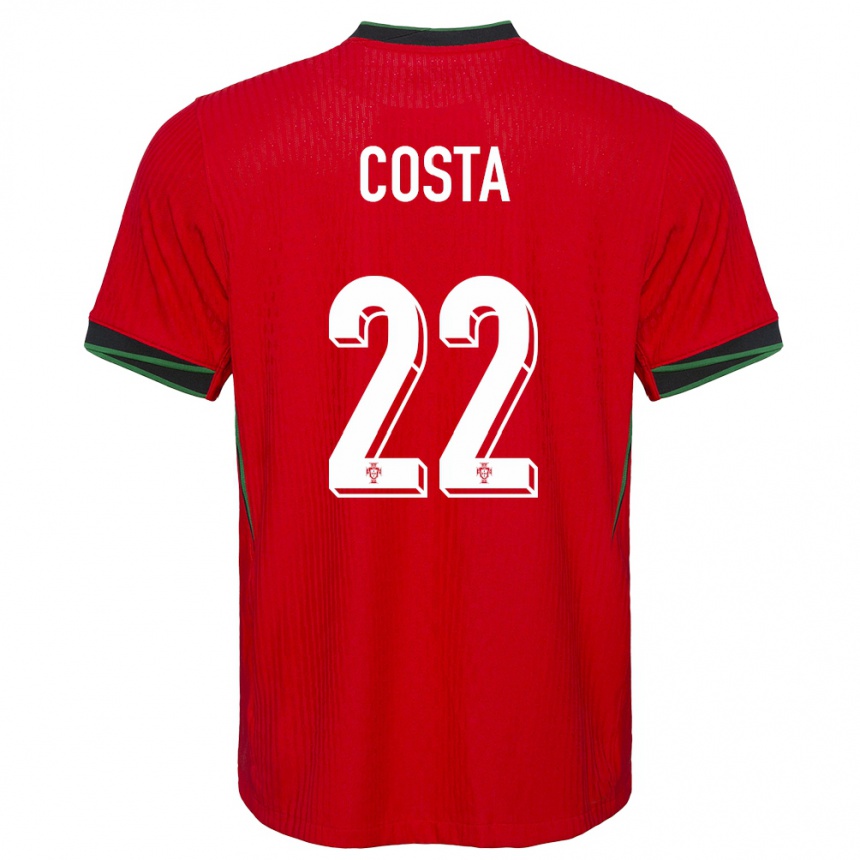 Herren Fußball Portugal Diogo Costa #22 Rot Heimtrikot Trikot 24-26 T-Shirt Luxemburg