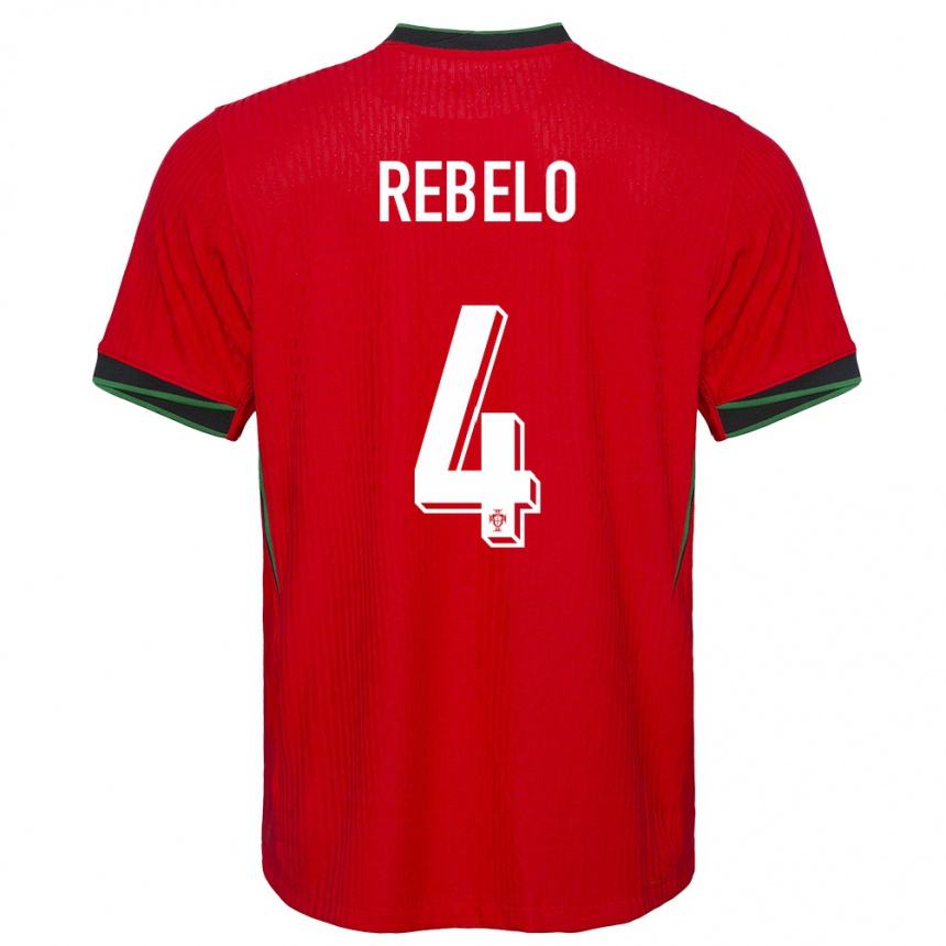 Herren Fußball Portugal Silvia Rebelo #4 Rot Heimtrikot Trikot 24-26 T-Shirt Luxemburg