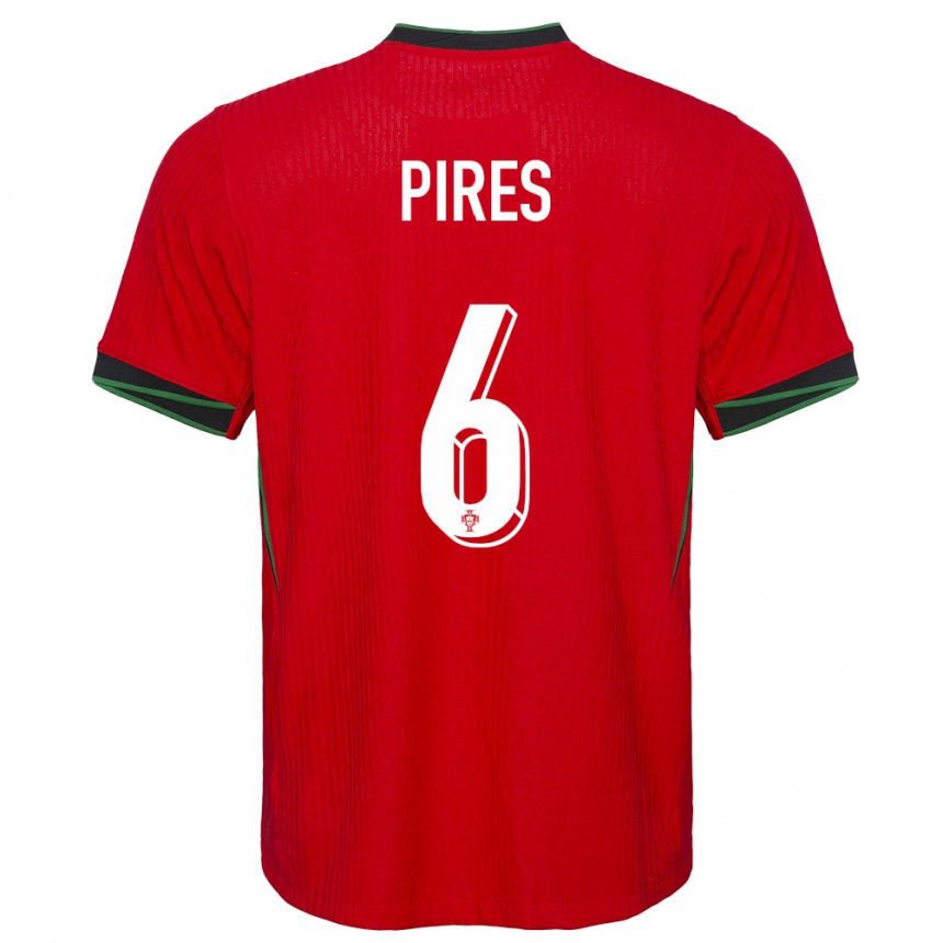 Herren Fußball Portugal Suzane Pires #6 Rot Heimtrikot Trikot 24-26 T-Shirt Luxemburg
