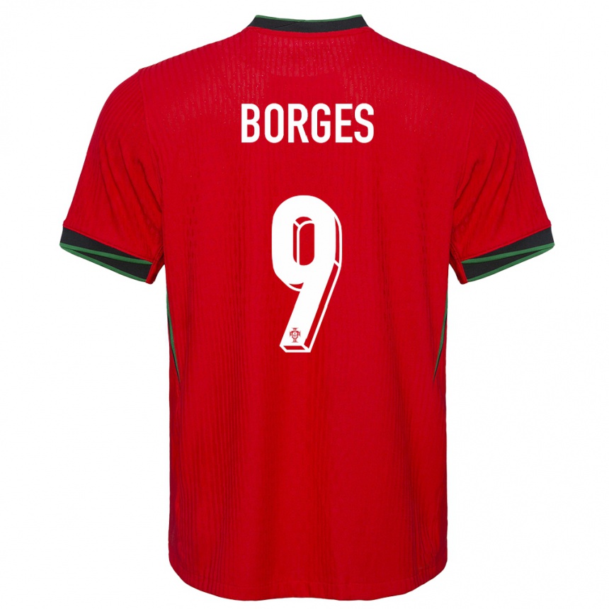Herren Fußball Portugal Ana Borges #9 Rot Heimtrikot Trikot 24-26 T-Shirt Luxemburg