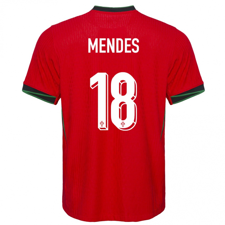 Herren Fußball Portugal Carolina Mendes #18 Rot Heimtrikot Trikot 24-26 T-Shirt Luxemburg