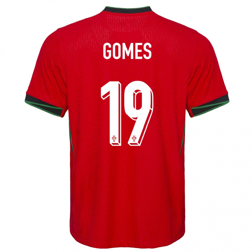Herren Fußball Portugal Diana Gomes #19 Rot Heimtrikot Trikot 24-26 T-Shirt Luxemburg