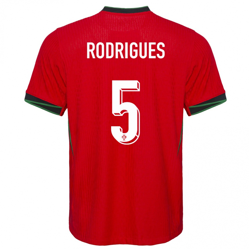 Herren Fußball Portugal Rafael Rodrigues #5 Rot Heimtrikot Trikot 24-26 T-Shirt Luxemburg