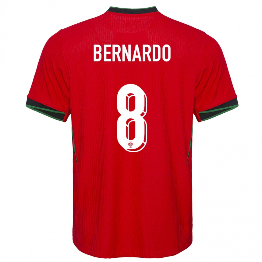 Herren Fußball Portugal Paulo Bernardo #8 Rot Heimtrikot Trikot 24-26 T-Shirt Luxemburg