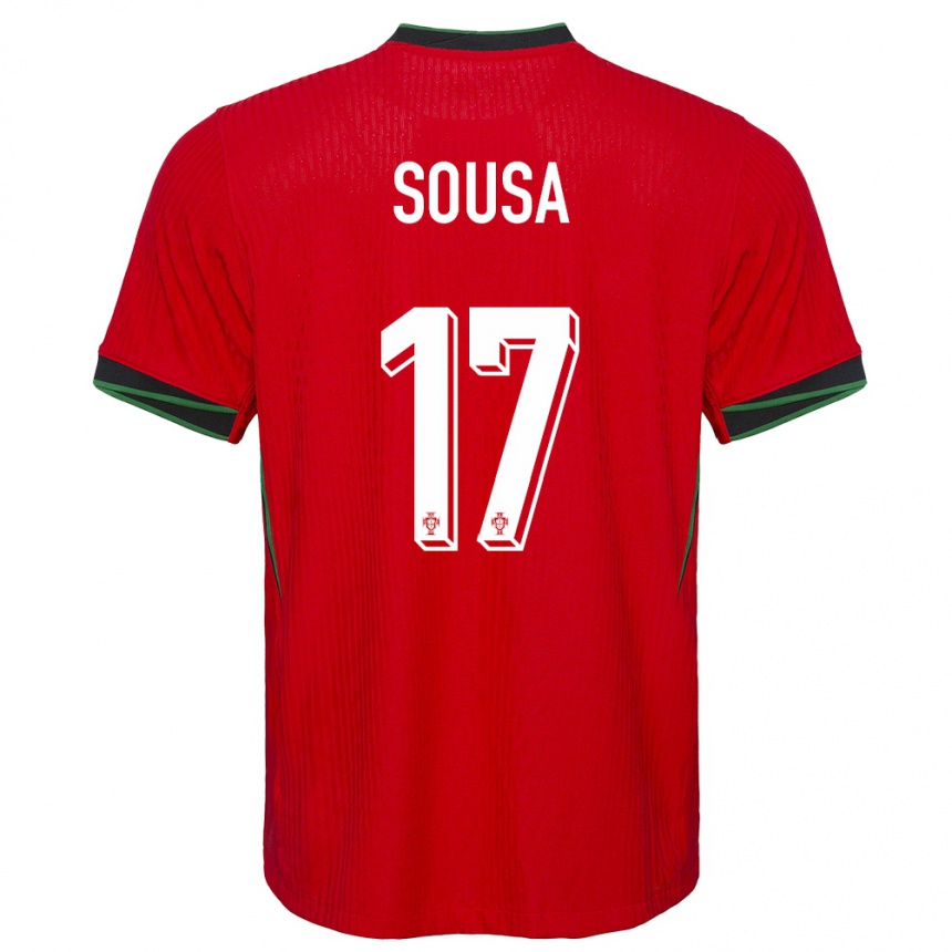 Herren Fußball Portugal Vasco Sousa #17 Rot Heimtrikot Trikot 24-26 T-Shirt Luxemburg