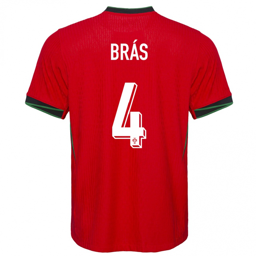 Herren Fußball Portugal Gabi Bras #4 Rot Heimtrikot Trikot 24-26 T-Shirt Luxemburg