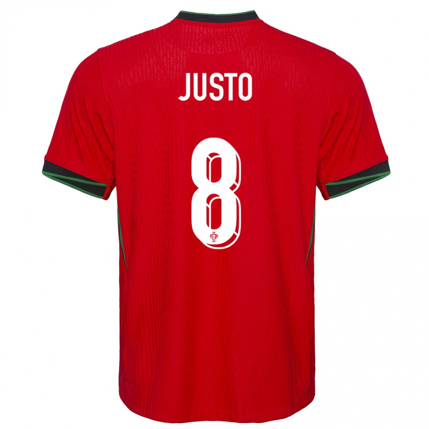 Herren Fußball Portugal Samuel Justo #8 Rot Heimtrikot Trikot 24-26 T-Shirt Luxemburg