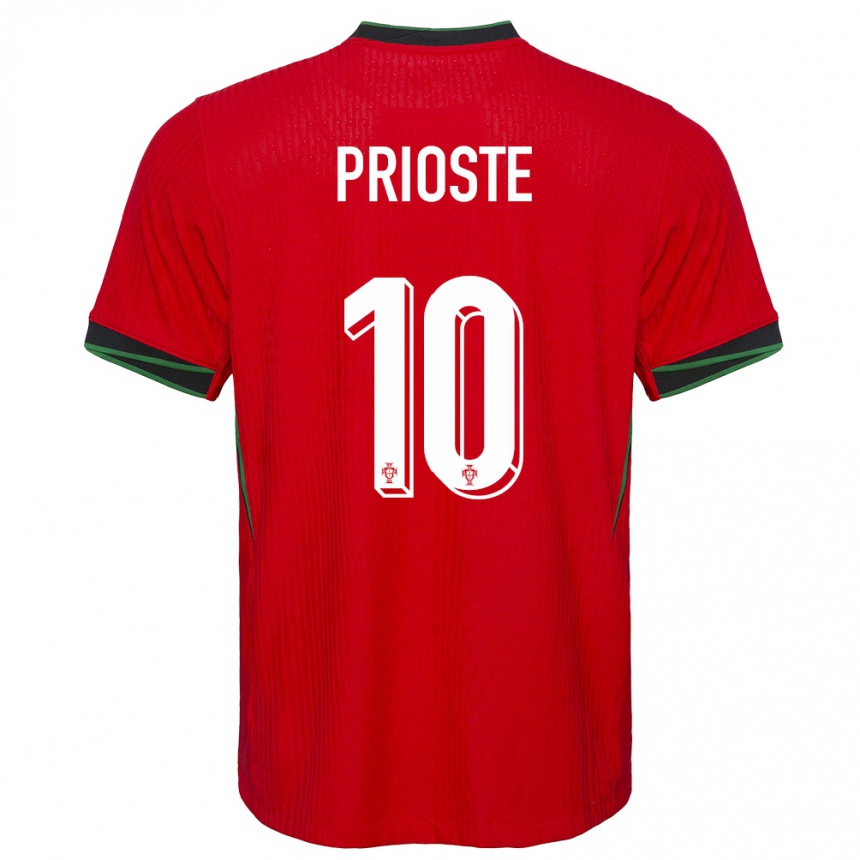 Herren Fußball Portugal Diogo Prioste #10 Rot Heimtrikot Trikot 24-26 T-Shirt Luxemburg