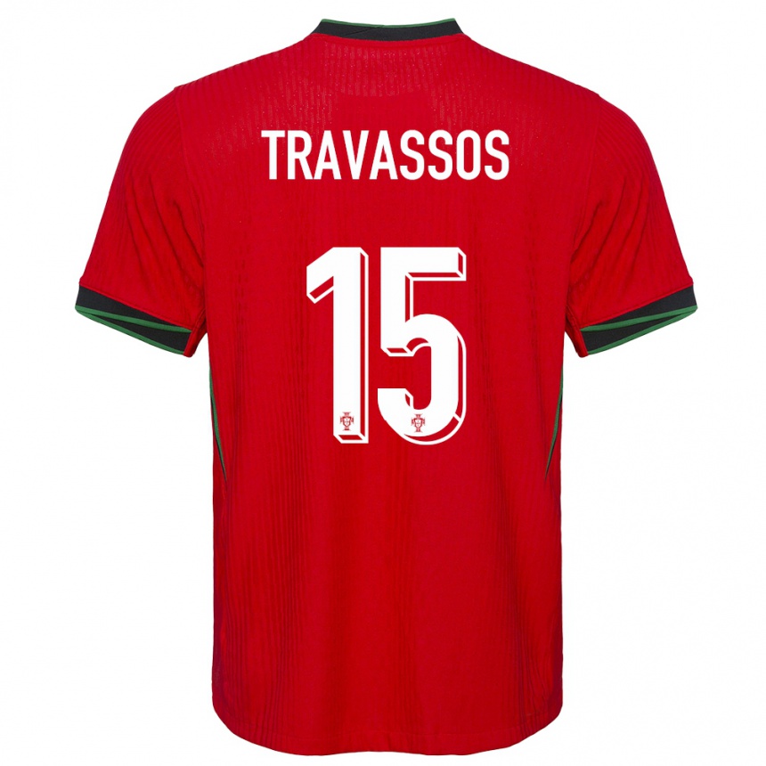 Herren Fußball Portugal Diogo Travassos #15 Rot Heimtrikot Trikot 24-26 T-Shirt Luxemburg