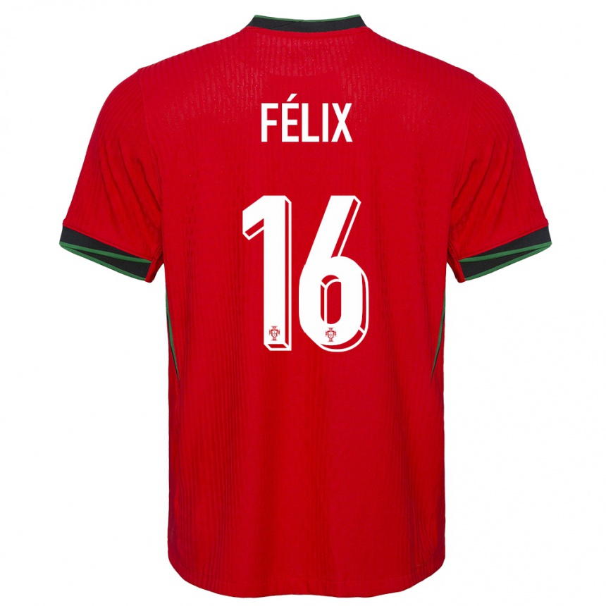 Herren Fußball Portugal Hugo Felix #16 Rot Heimtrikot Trikot 24-26 T-Shirt Luxemburg