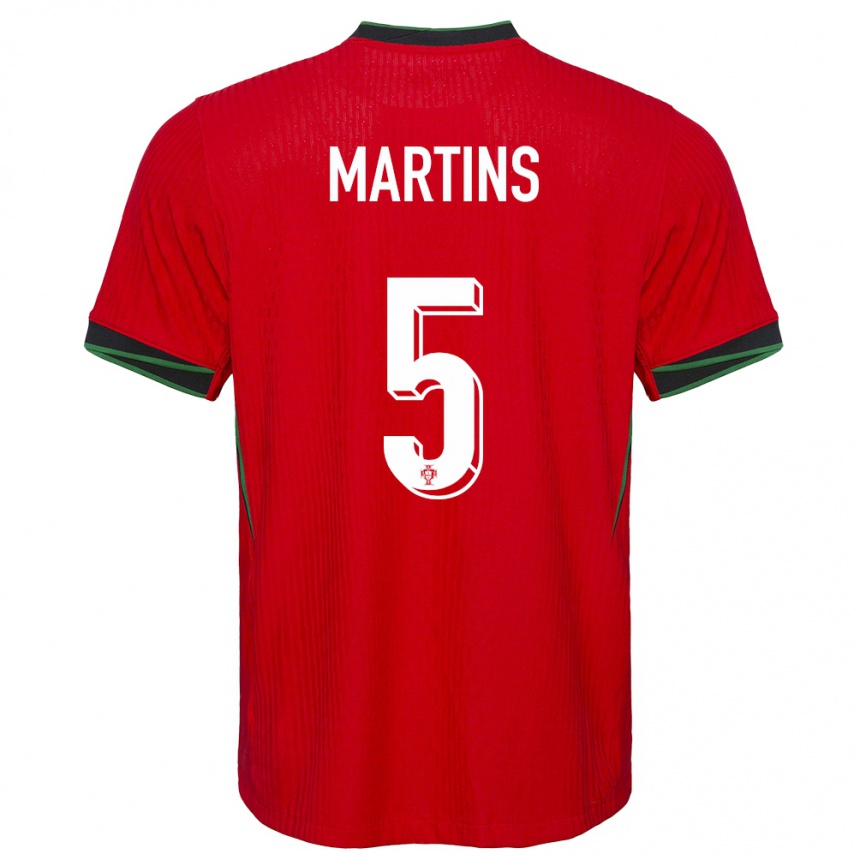 Herren Fußball Portugal Leandro Martins #5 Rot Heimtrikot Trikot 24-26 T-Shirt Luxemburg