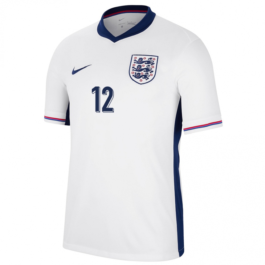 Herren Fußball England Kieran Trippier #12 Weiß Heimtrikot Trikot 24-26 T-Shirt Luxemburg