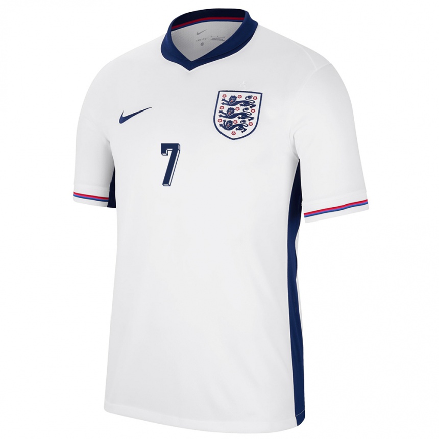 Herren Fußball England Rhian Brewster #7 Weiß Heimtrikot Trikot 24-26 T-Shirt Luxemburg