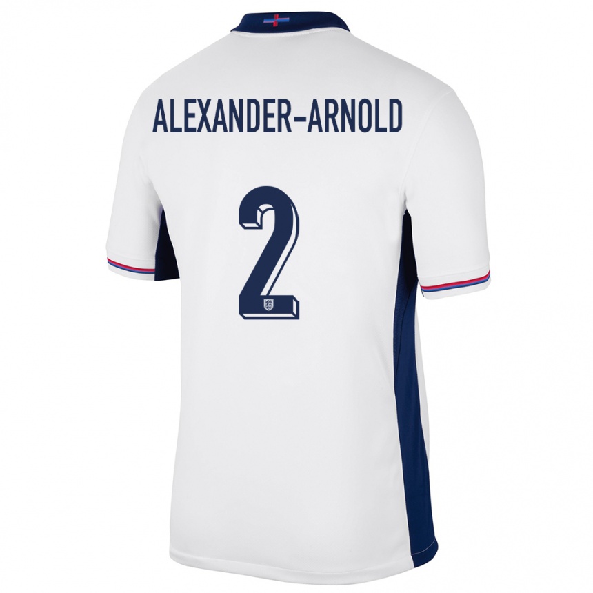Herren Fußball England Trent Alexander-Arnold #2 Weiß Heimtrikot Trikot 24-26 T-Shirt Luxemburg